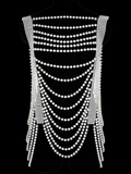 Handmade Pearl Body Chain Sexy Dress