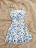 Women's New Floral Print Halter Dress Fashionable Elegant Suitable for All Seasons