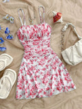 Women's New Floral Print Halter Dress Fashionable Elegant Suitable for All Seasons