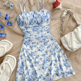 Women's New Floral Print Halter Dress Fashionable Elegant Suitable for All Seasons