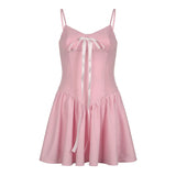 Sweet Pink Spaghetti Strap Corset Dress