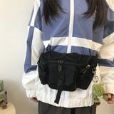 Harajuku Techwear Canvas Sling Bag Gothic Crossbody Bags For Women Handbag Purses And Handbags Bolsas Feminina Shoulder Frog