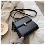 Pure Color Women's Shoulder Bag Autumn New Vintage Lux Mini Square Bag Ladies Designer Crossbody Purses Texture Bolsa Femme