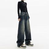 2000s fashion Spring and Summer New Jeans Women's High Waist Slimming Straight Loose American Retro High Street Casual Pants Wide Leg Pants Pants