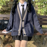 outfit ideas for school Japanese College Style JK Sweater Women's Spring and Autumn Loose Korean Style Lazy Style Student Western Style Age-Reducing Knitted Cardigan Jacket