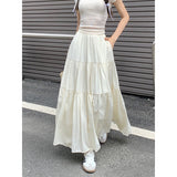 new style Korean style design skirt splicing long soft yarn big swing skirt for women