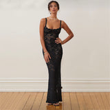 European and American summer new  women's fashion one-shoulder sexy perspective lace slim dress dress