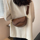 Wide Shoulder Strap Shoulder Bag Women Fashion Versatile Crossbody Bag PU Leather Underarm Bag Women