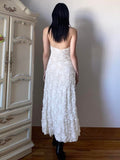 White Lace Sleeveless Long Dress