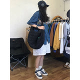 Streetwear Pure Cotton Shorts Women Harajuku Oversized Cargo Shorts Summer Korean Black White Wide Leg Sports Short Pants