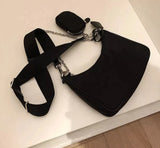 Women Crossbody Bags Ins Handsome Chain Shoulder Underarm Handbags All-match Harajuku Ulzzang Portable Nylon Bag Female Design