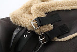 Women Fashion Thick Warm Faux Shearling Jacket Coat Vintage Long Sleeve Belt Hem Female Outerwear Chic Tops