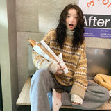 Winter Knitwear Pullover Sweaters For Women Top Blue Vintage Long Loose Autres Sweats Warm Korea Fashion Kawaii Jersey Jumper