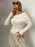  Sexy Knit Pullover Sweater For Women Mesh See-Through Long Sleeve Backless Y2k Top Fashion Knitwear Pullover