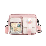 Japanse Style Kawaii Bag Girls Student Small Nylon Bag Mutipockets Transparent Crossbody Bags Women New Shoulder Bag Bolsa Mujer