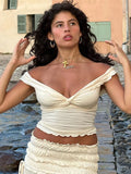 Sexy 2 Piece Set Women Outfit Crop Top Skirt Sets Fashion Summer Outfits For Female Vacation Ruffle Beach Beach Outfits