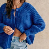 Casual Solid Knitted Cardigan For Women O-neck Long Sleeve Single Breasted Loose Soft Sweater  Autumn New Lady Tops Knitwear