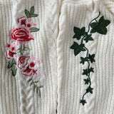 3XL Women Evermore Cardigan with Vines Embroidery Female Flower Folklore Sweater Knitted Cardigans Fashion Letter Patch Sweater