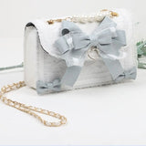 MBTI Bow Lace Shoulder Bag for Girl Pearl Jk Kawaii New Trend Purse Japan Style Gentle Female Designer Crossbody Bag