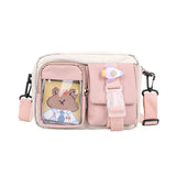 Japanse Style Kawaii Bag Girls Student Small Nylon Bag Mutipockets Transparent Crossbody Bags Women New Shoulder Bag Bolsa Mujer