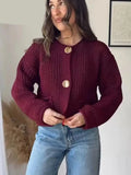 Autumn Winter Knitted Cardigans For Women Casual Button Long Sleeve Female Sweater Fashion Loose Lady Cardigans Coat