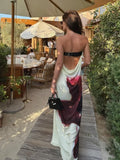 Sexy Lady Backless Belt Sleeveless Long Dress Fashion Floral Printed Loose Woman Maxi Dresses Spring Summer New Beach Party Robe