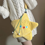 Cute Star Shape Women's Plush Crossbody Bags Fashion Casual Female Shoulder Bag Cartoon Casual Girls Faux Fur Handbags Purse