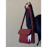 New Trend Women's Handbags Glossy Pu Leather Square Flap Crossbody Bag Luxury Fashion Ladies Shoulder Bags Black Red