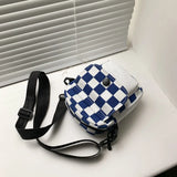 Hot Sale Plaid Small Handbag Messenger Crossbody Bags for Women Girls New Student Canvas One Shoulder Square Bag