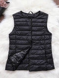 90% Ultra Light White Duck Down Women Vest Thin Coat Women Duck Down Sleeveless Jacket V Collar Or O Collar Coat