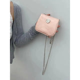 Silver Mini Crossbody Bag for Women Chain Leather Small Decorate Shoulder Bag Lipstick Card Coin Purse Female Shopper Pocket