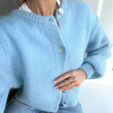 Y2k Cardigan Sweaters for Women Long Sleeve Button Down Knit Cardigans Casual Knit Pullover Autumn Outfits Tops