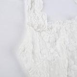 White Lace Sleeveless Long Dress