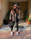 Winter Coat for Women Faux Fur Thick Lapel Coat Female Warm PU Jacket Ladies with Pockets Streetwear Jackets