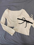 Korean Fashion Two Piece Sets Woman New Cropped Sweater Pullovers Tops Jumper Design Gyaru Knitwears 2000s Tide Design