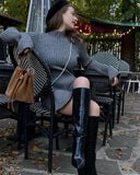 Women Elegant Gray Knitwears Sweater Mini Dress Casual Long Sleeve O Neck Sexy Short Dresses Winter Female White Black Fashion