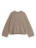 Brown Casual Round Neck Knitted Pullover Women Fashion Long Sleeve Loose Short Sweater Autumn New Lady Street Knit Tops