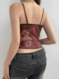 Vintage Aesthetic Paisley Print Sleeveless Slim Cropped Camisole Vest Top Women