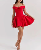 Elegant Off-shoulder Sexy Mini Dress For Women Fashion Spaghetti Strap Off-shoulder Sleeveless A-line Club Party Dress