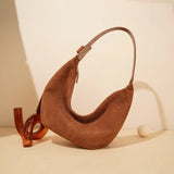 Autumn/Winter New Women's Bag Reversed Velvet Cowhide Dumpling Bag Fashion Versatile One Shoulder Crossbody Bag