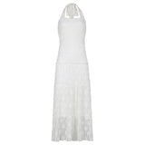 White Lace Sleeveless Long Dress