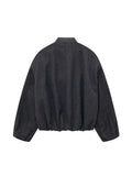Oversized Bomber Jacket With Pockets Jackets Women Wool Blend Long Sleeves Elasticated Trim Winter Autumn Jacket