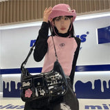 Y2k Vintage Streetwear Shoulder Bag Gothic Punk Harajuku Cross Chain Women's Handbags Trendy Pockets  All Match Crossbody Bags