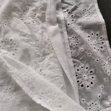 Women's Elegant White Mini Dresses Sexy V-Neck Eyelet Embroidery Tied Detail Sleeveless Dress Beach Fashion Summer Dress