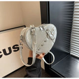 Fashion Love Heart Shape Shoulder Bag Small Handbags Designer Crossbody Bags For Women Solid Pu Leather Valentine's Gift