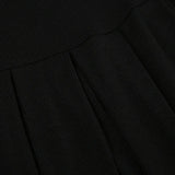 Black Off Shoulder Long Sleeve Pleated Dress