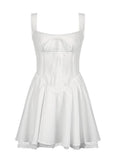 Strap White Lace Patchwork Halter Dress