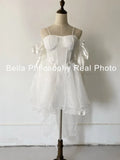 Spring Elegant White Off Shoulder Fairy Dress Chic Princess Puff Dress Mesh Puff Dress robes du soir vestidos de fiesta