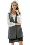 One-Button Sleeveless Longline Blazer