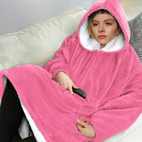 Oversized Hoodies Sweatshirt Women Winter Hoodies Fleece Giant TV Blanket With Sleeves Oversize Women Hoody Sweatshirts DROP